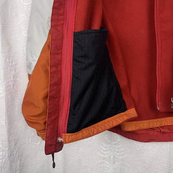 LL Bean men's 3-in-1 jacket zip-out fleece lining orange water resistant outdoor - Picture 9 of 14